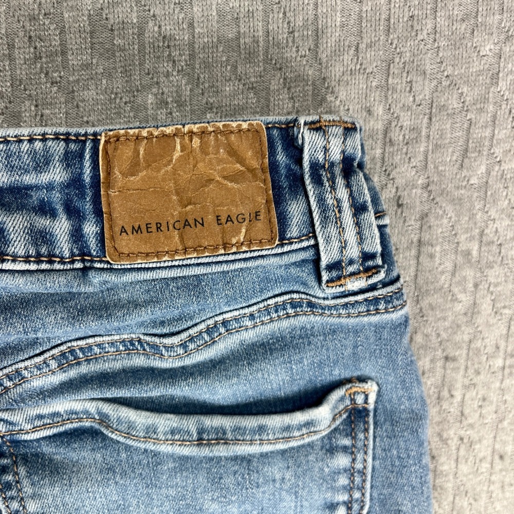 American Eagle Bootcut Flare Jeans Women 4/25x30 Blue Hi-Rise Stretch light wash - Picture 12 of 13